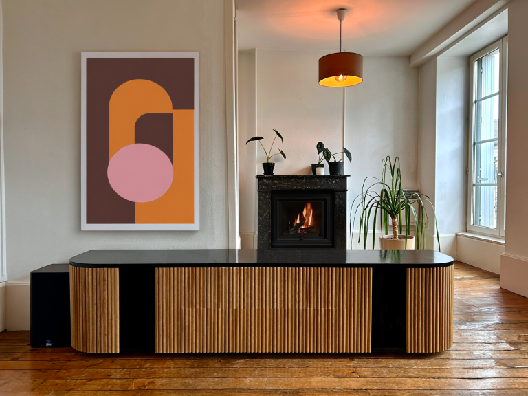 Meuble sur mesure médium & bois réalisé sur Meyzieu